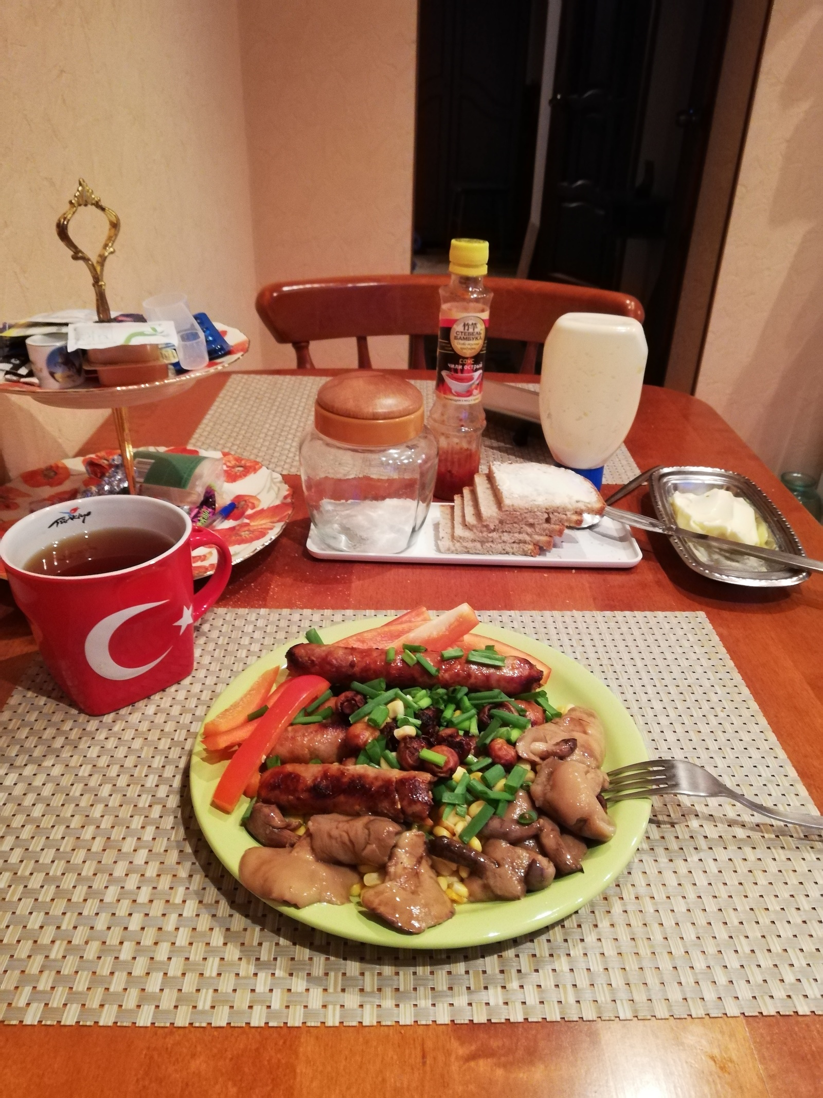 A modest dinner for a bachelor. - My, Dinner, Cooking, Food