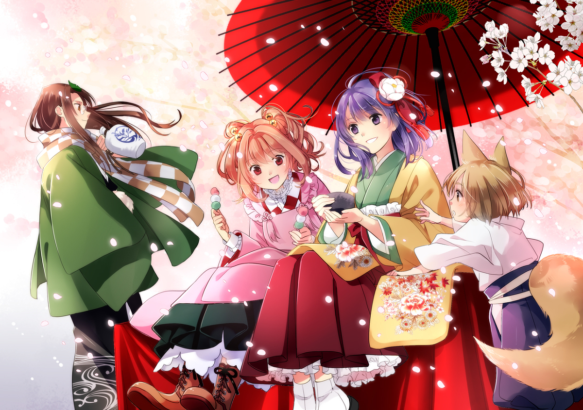 Anime Art - Anime, Anime art, Touhou, Futatsuiwa Mamizou, Motoori Kosuzu, Hieda No Akyuu