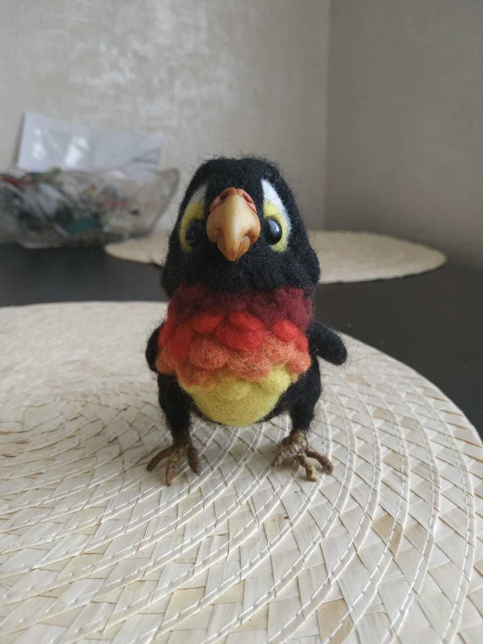 Little proud birds - My, Dry felting, Needlework without process, A parrot, Longpost