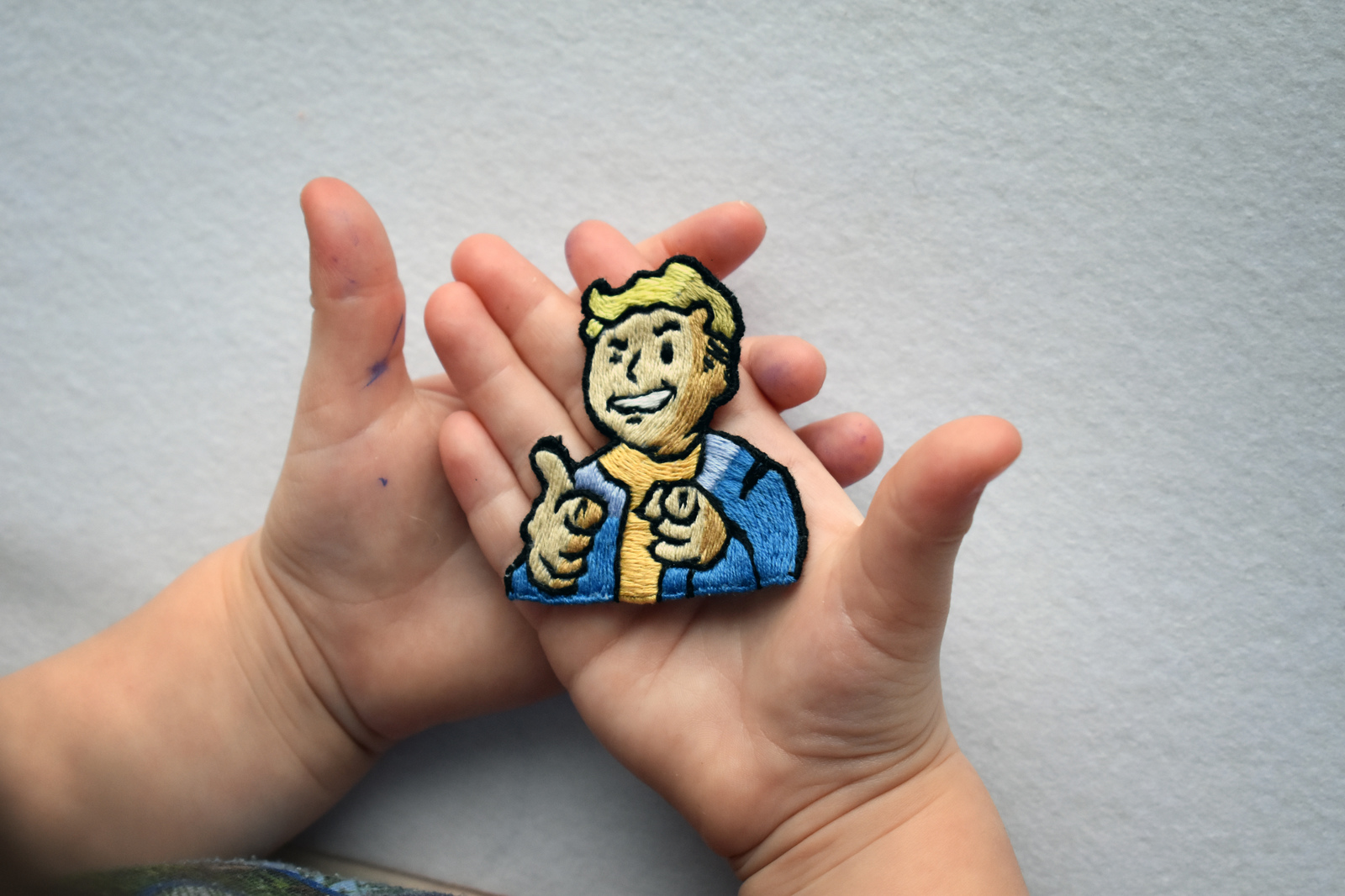 Fallout Vault Boy Patch - My, Embroidery, With your own hands, Stripe, Children, Fallout, Vault boy, Walt Boy