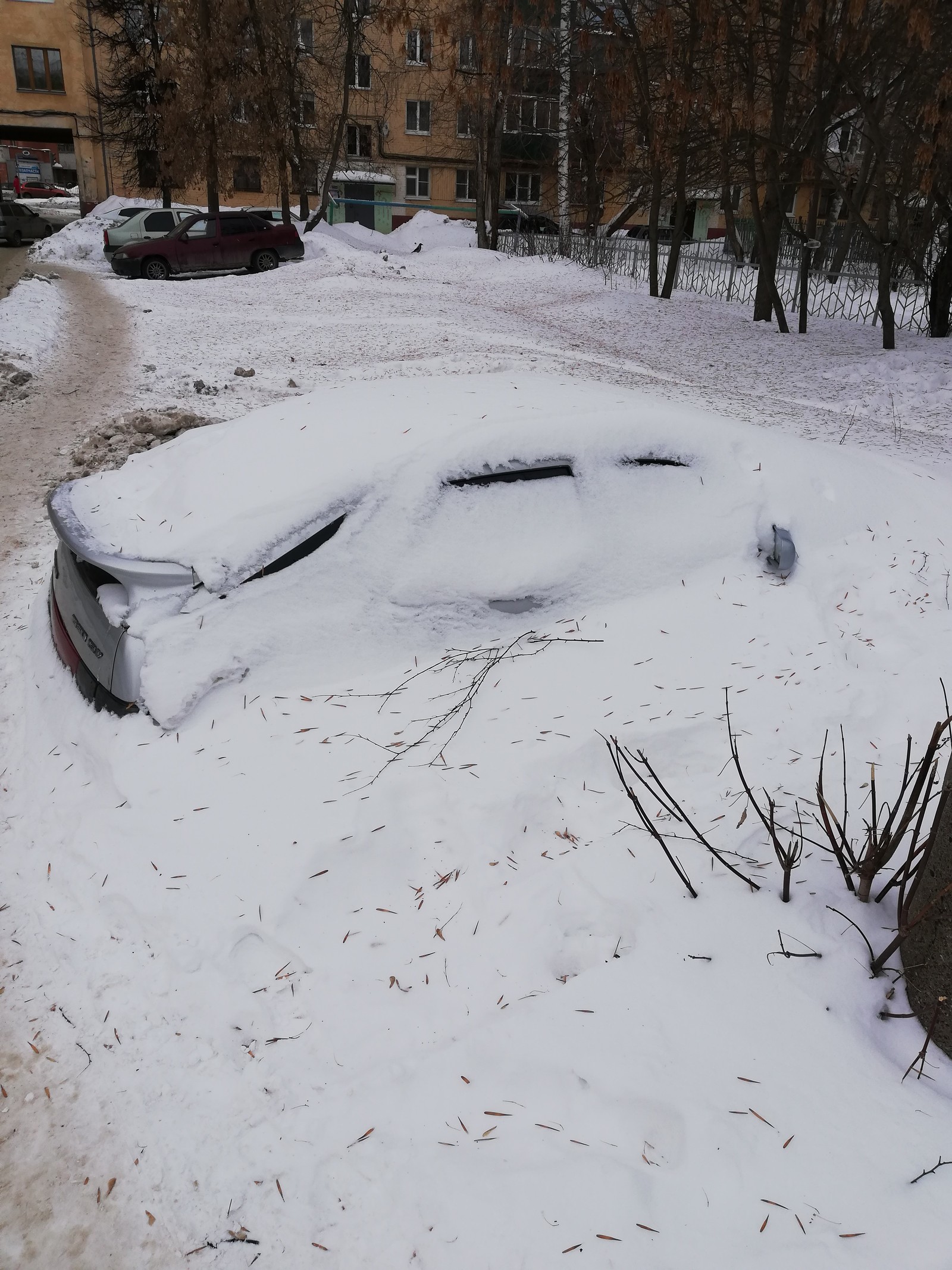 Snowdrop - My, Snow, Auto, Parking, Funny, Longpost