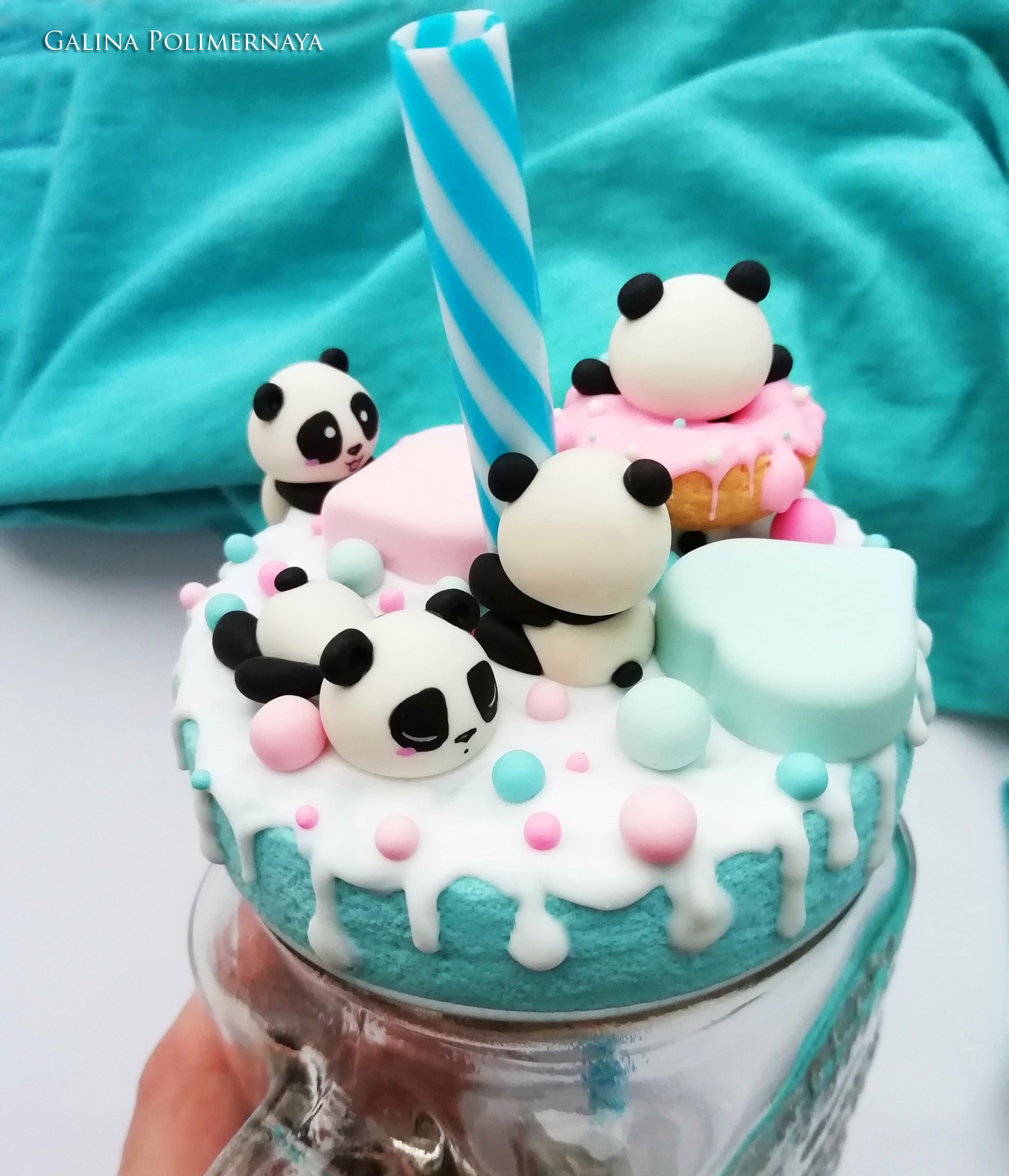 There are never too many pandas ^_^ - My, Panda, Polymer clay, Needlework without process, Handmade, Jar, Handmade, Лепка, Kawaii, Longpost