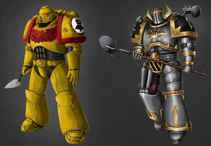 Строй & Копай - Warhammer 40k, Imperial Fists, Iron Warriors, Wh Art