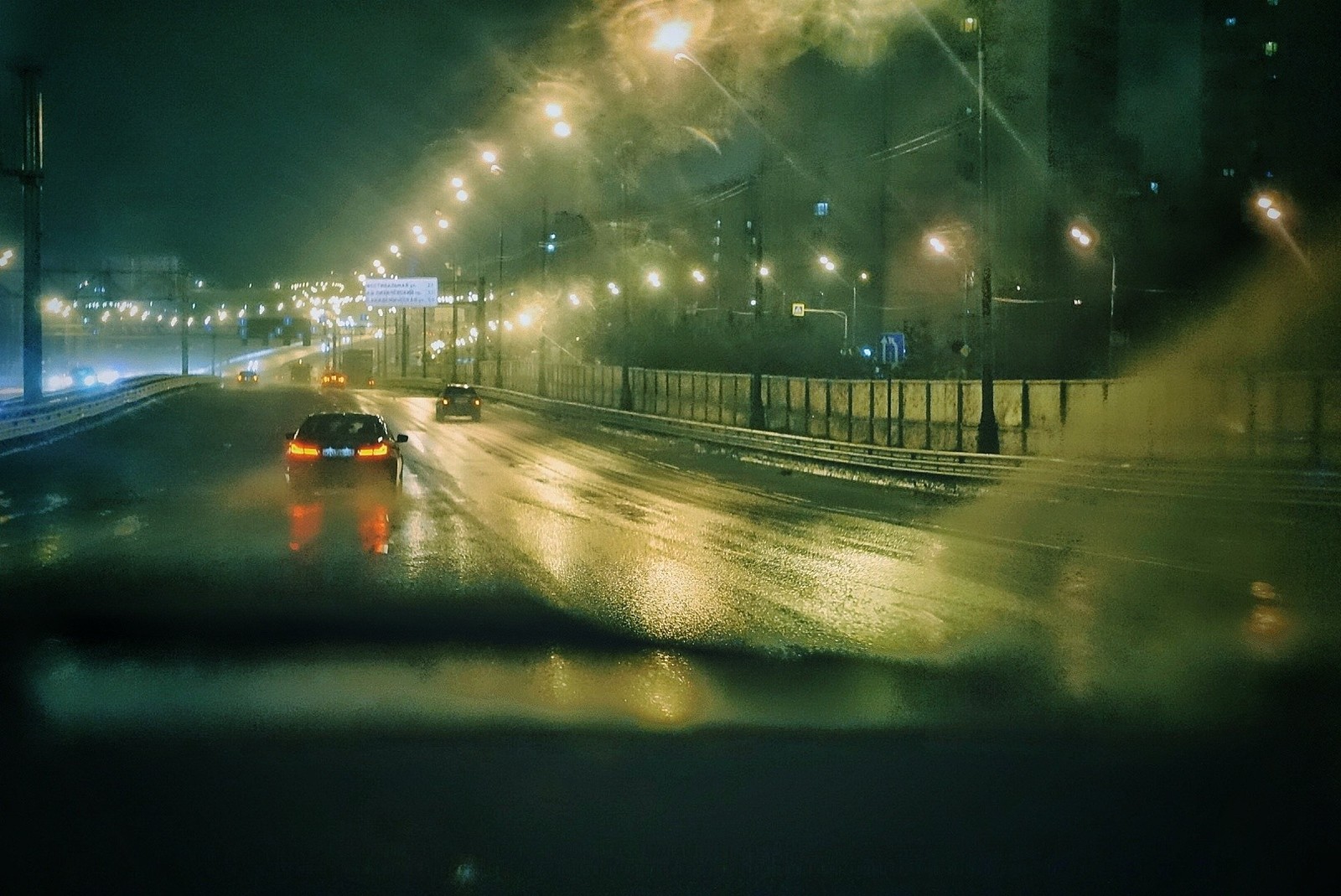 MKAD/MSK. Wet asphalt. - My, Night, Wet asphalt, The photo, Helios44-2, Road, MKAD, Hobby, Longpost, Helios44-2