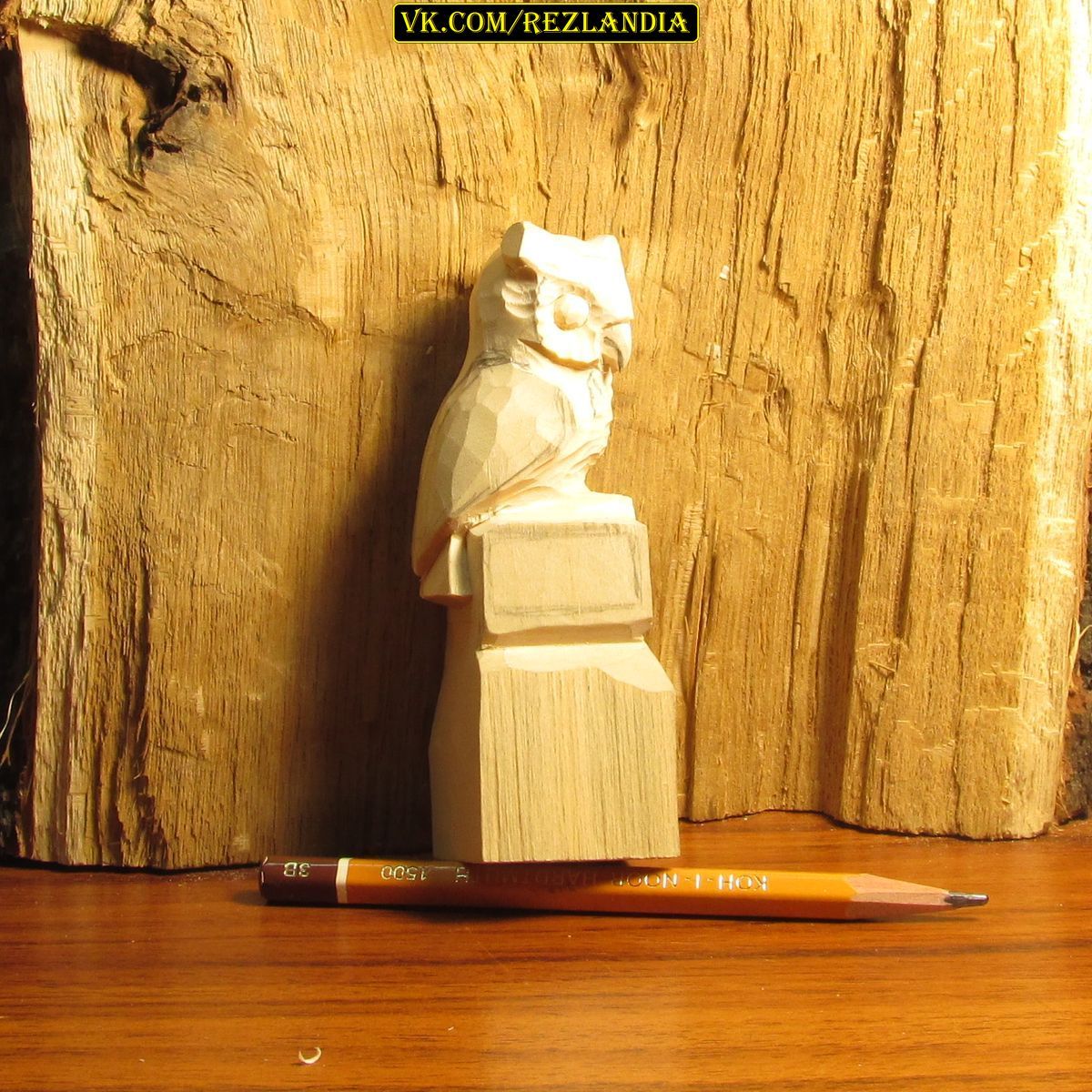 Two incisors - the owl is ready - My, Wood carving, With your own hands, Handmade, Owl, Miniature, Needlework with process, Longpost