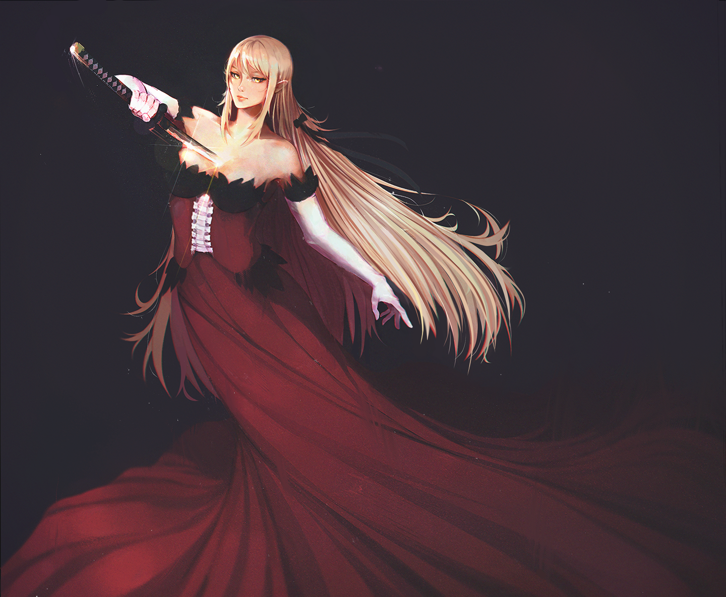 Red Goddess - Anime, Anime art, Monogatari series, Kiss-Shot Acerola-orion Heart-under-blade