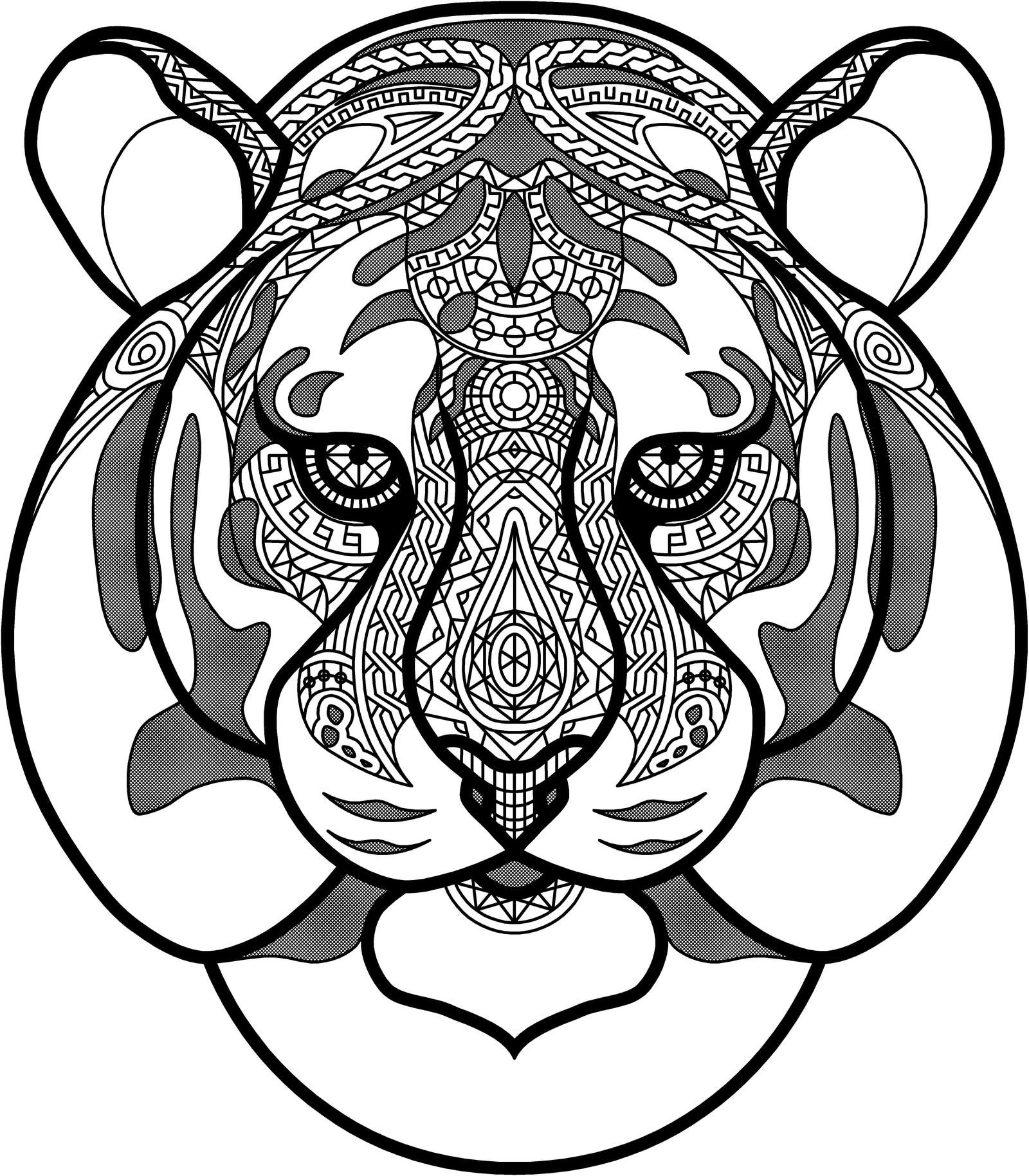 Tiger - My, Drawing, Tiger, Ornament