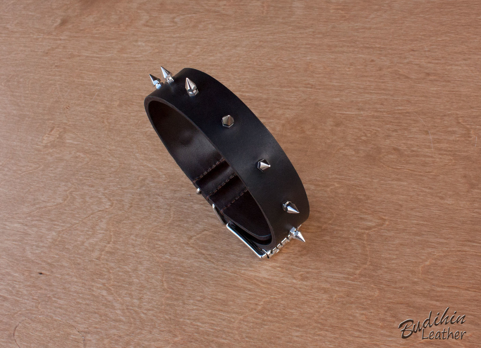 Collar with spikes - My, Collar, Leather, Handmade, With your own hands, Longpost