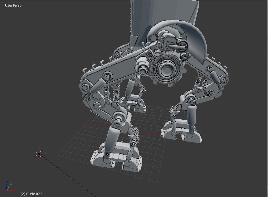 Robot - My, Blender, 3D, Modeling, 3D modeling, Longpost