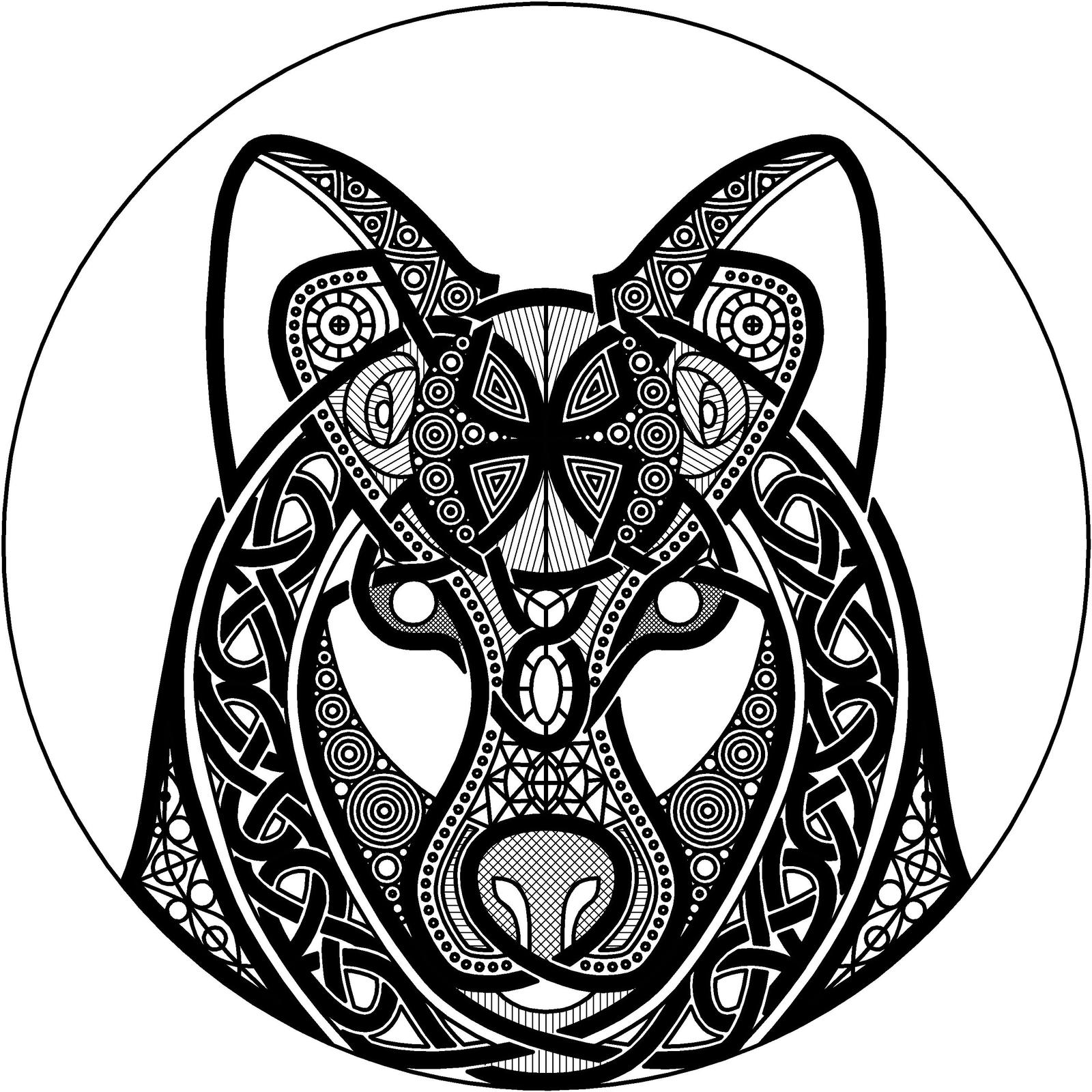 Another wolf - My, Drawing, Wolf, Celtic pattern