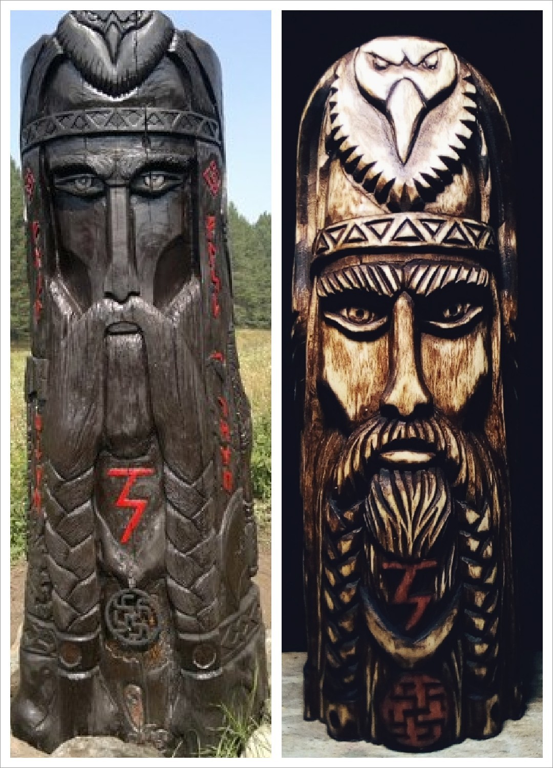 Idol of PERUN, material linden, height 23cm - My, Wood carving, Slavic mythology, Perun, Longpost