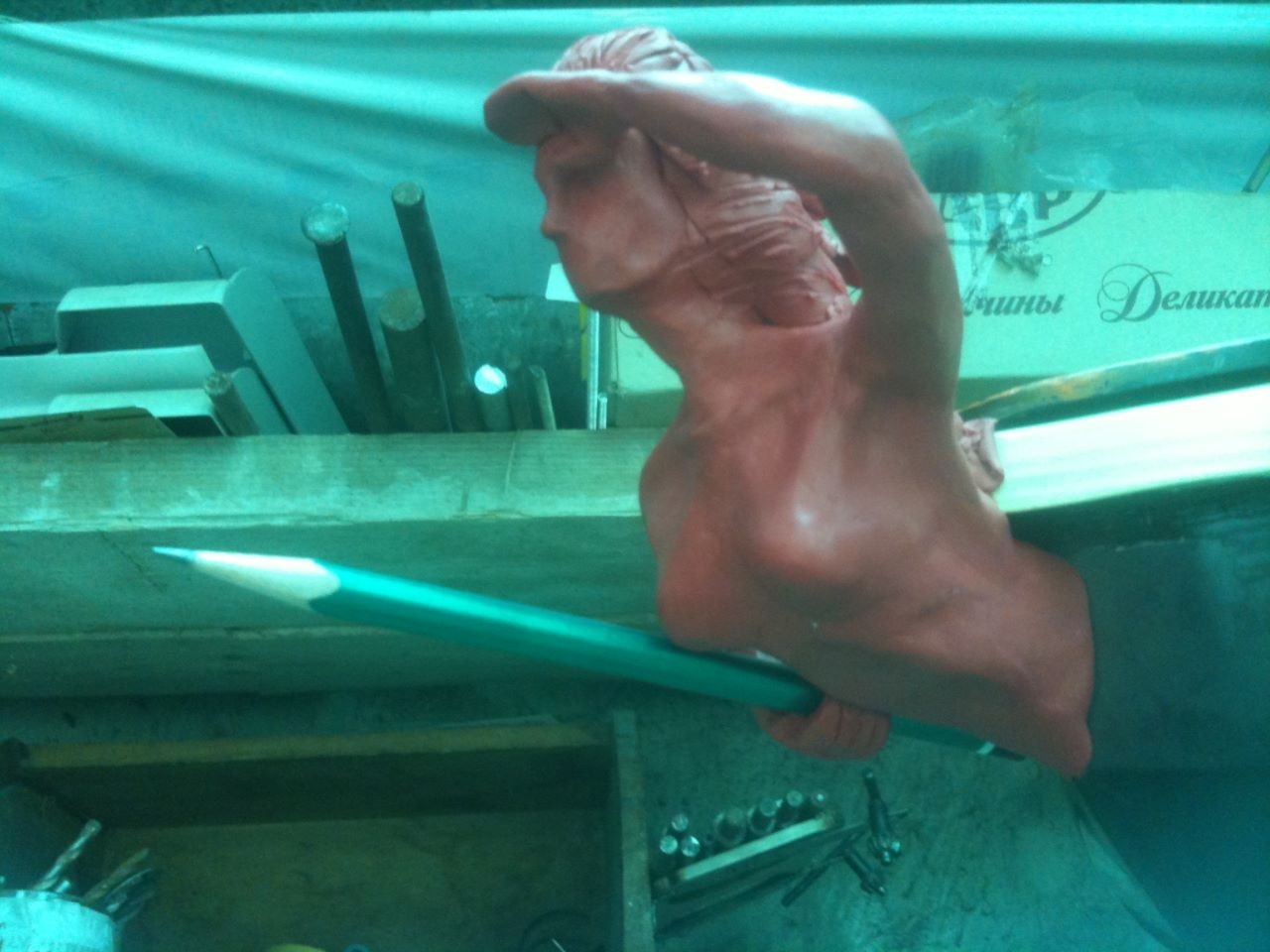 Why does a mermaid have a tail? Better ship! - My, Ship, Mermaid, Latrine figure, Лепка, Plasticine, Need advice, Anatomy