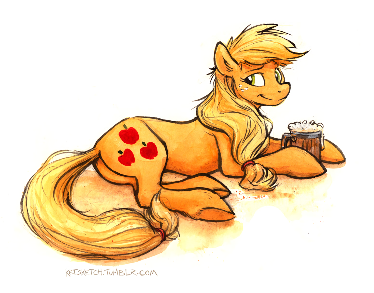 Applejack is a bad influence - My Little Pony, Applejack, Алкоголь, Kenket, Эппл Джек