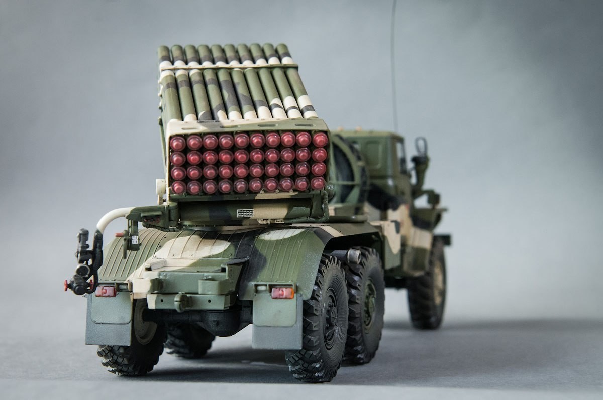 BM-21 Grad, 1:35, Trumpeter - My, Armored vehicles, Stand modeling, Hobby, Drso BM-21 Grad, Longpost