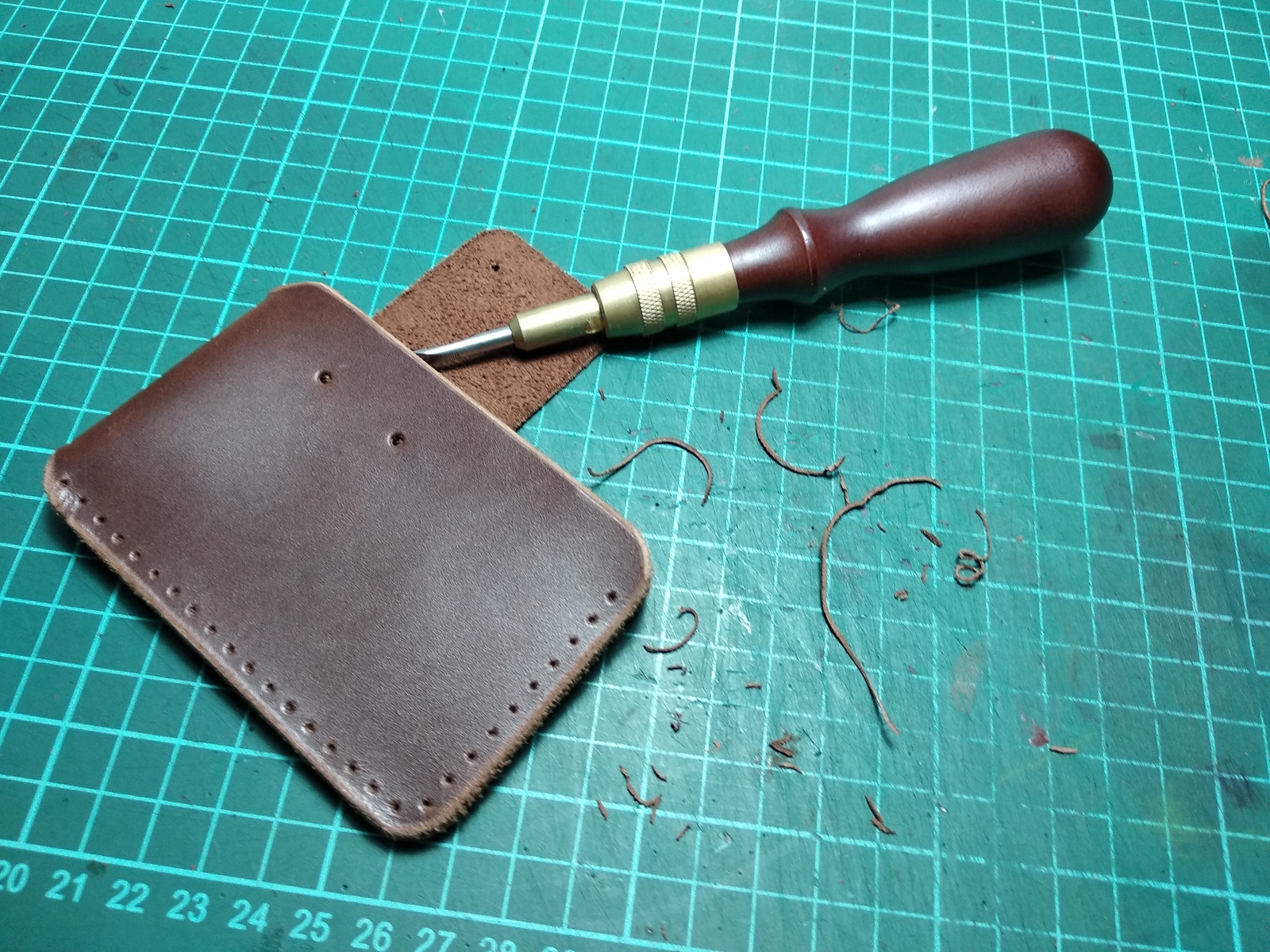 DIY cardholder - My, , Master Class, With your own hands, Leather products, Pattern, Longpost, Cardholder