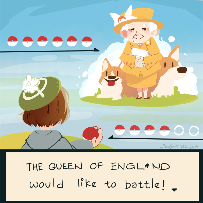 The Queen of England wants to fight - Pokemon, Queen Elizabeth II, Picture with text