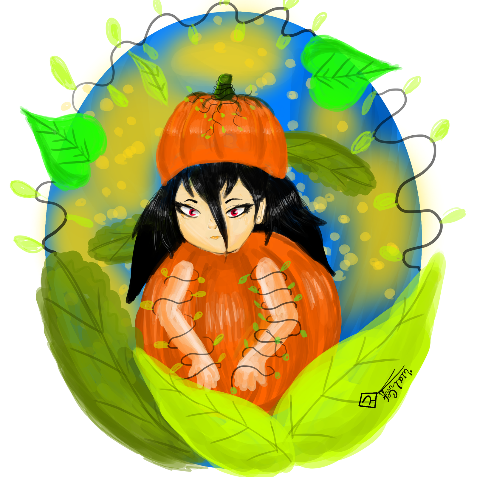 Pumpkin Girl-humanization transformice - My, Humanization, , Pumpkin, Girls, , Pumpkin, Girl, Transformice