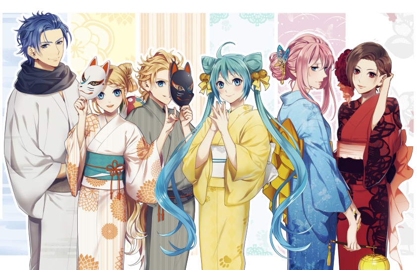 Vocaloids in kimono - Anime, Not anime, Vocaloid, , Anime art