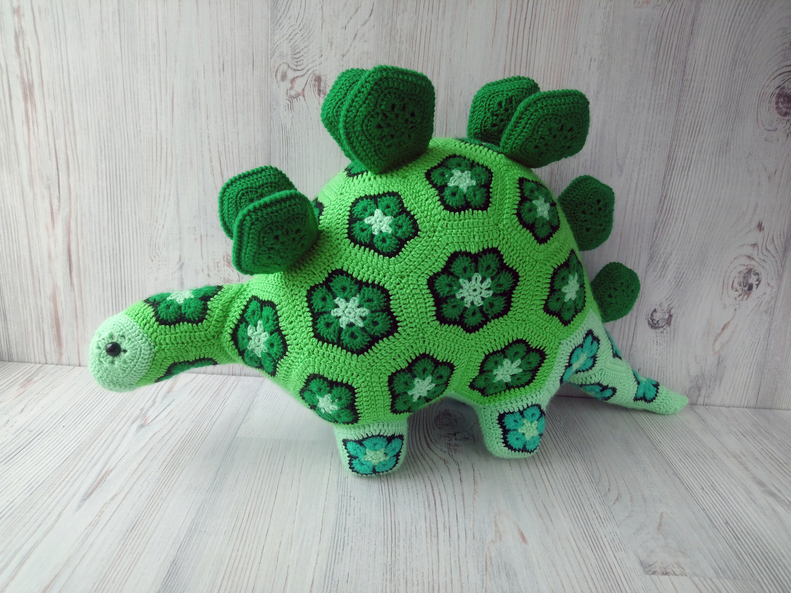 Pillow toy Dinosaur - My, Needlework without process, Crochet, Handmade, Dinosaurs, Pillow, Interior, Longpost