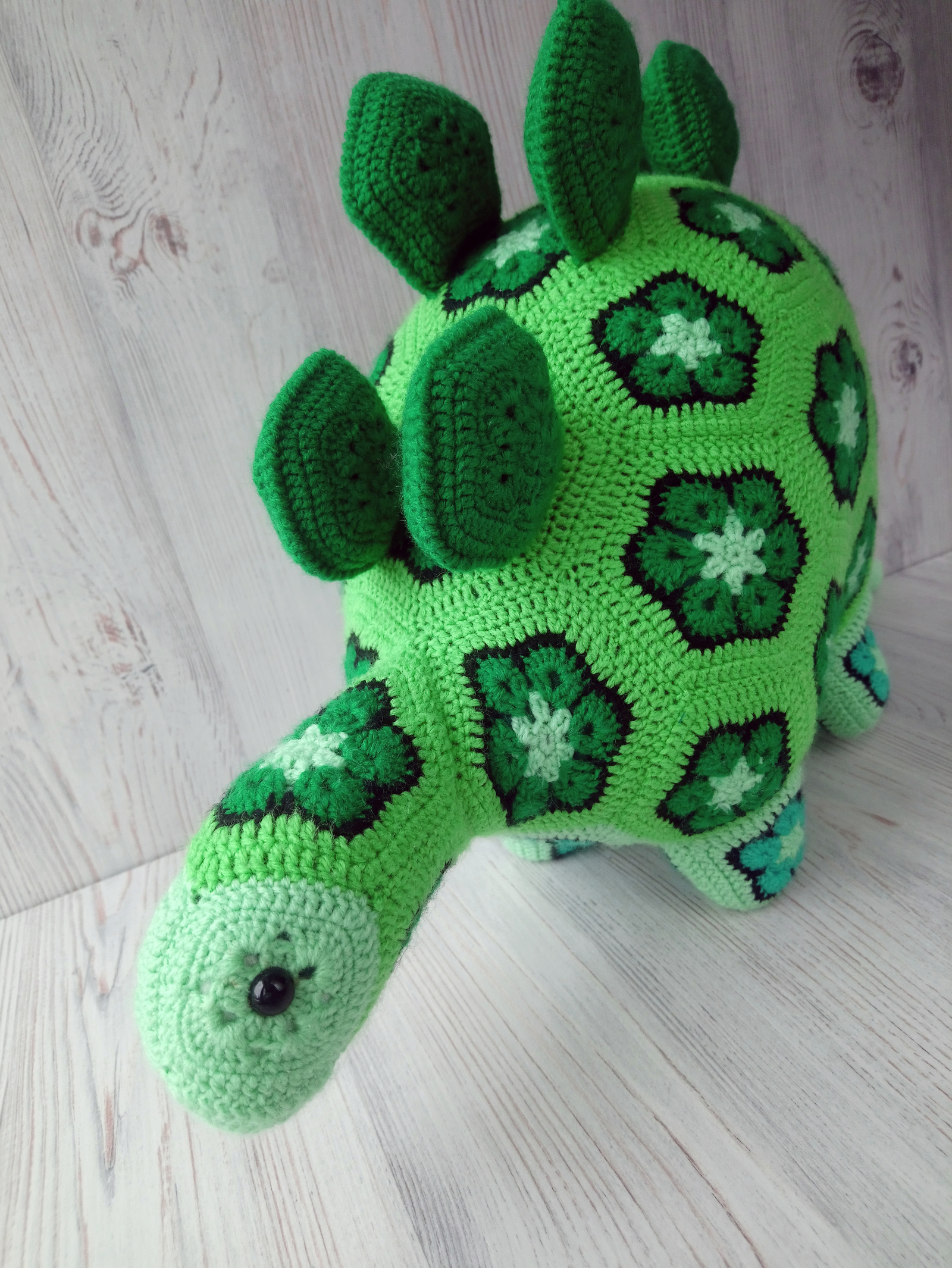 Pillow toy Dinosaur - My, Needlework without process, Crochet, Handmade, Dinosaurs, Pillow, Interior, Longpost