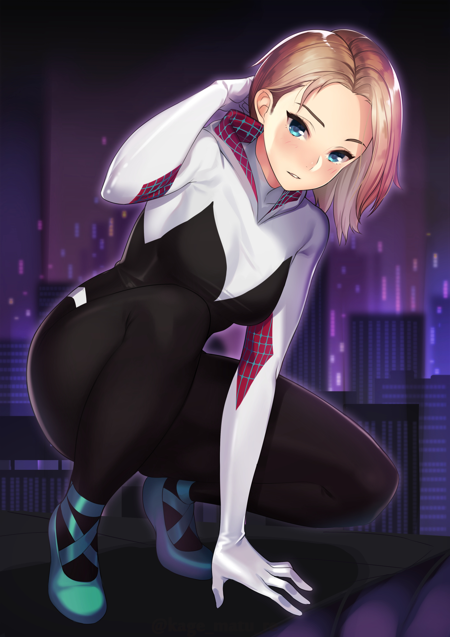 Гвен Стейси - Spider-Gwen, Не аниме, Anime Art, Гвен Стейси, Marvel, Человек-Паук