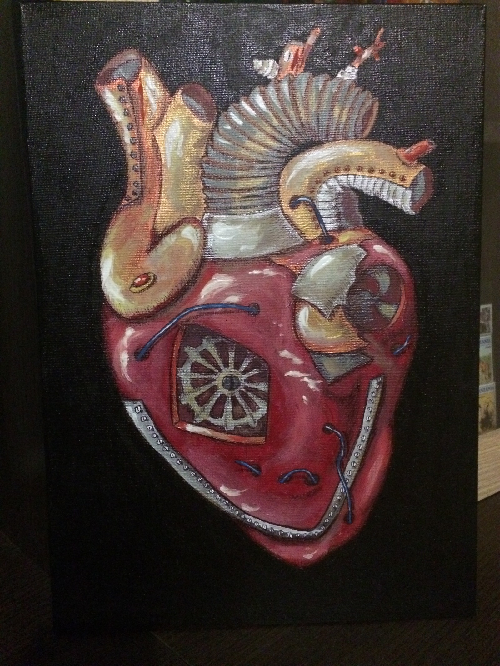 find love - My, Painting, Heart, Bionics