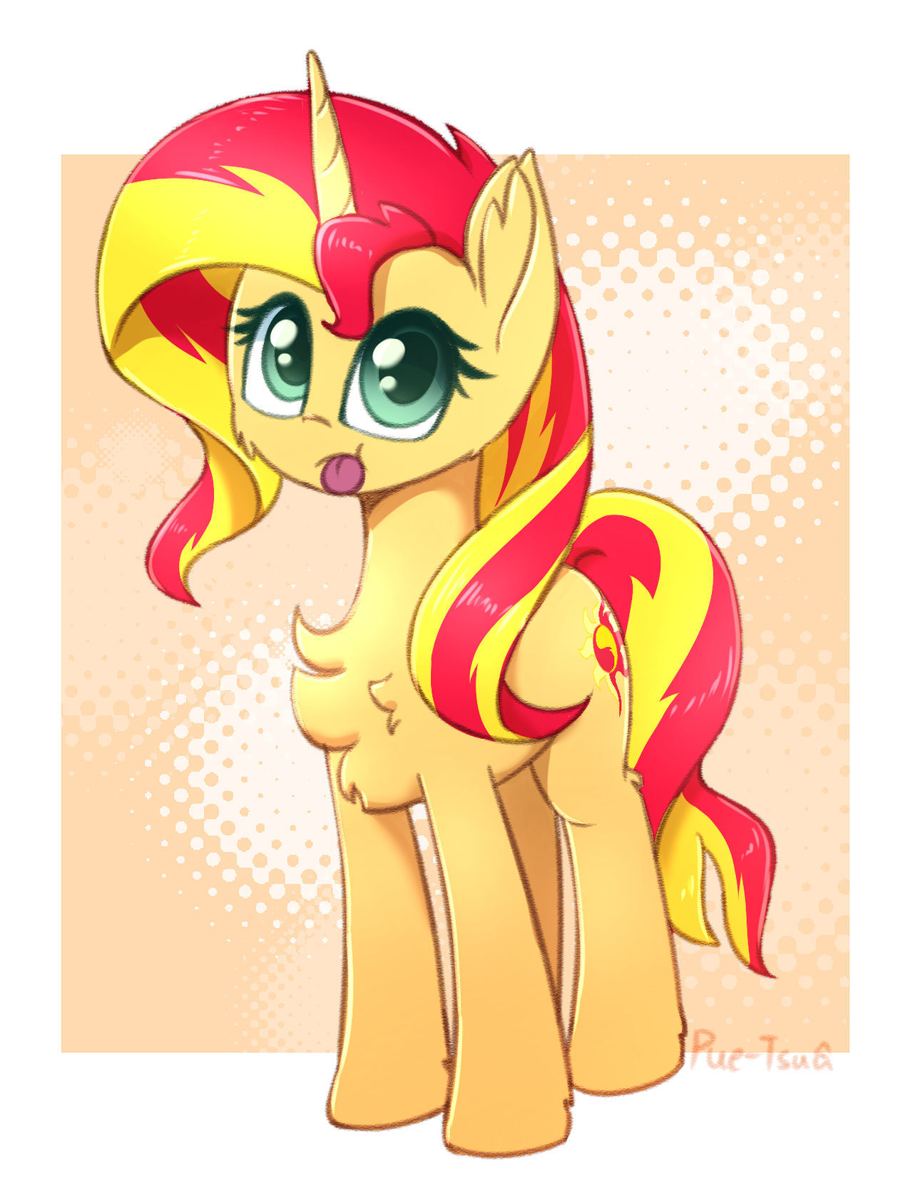 Blep - My little pony, PonyArt, Sunset shimmer, Puetsua, Blep