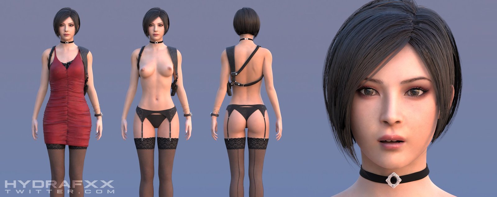 Ada Wong & Claire Redfield - NSFW, Art, 3D, Resident evil, Capcom, Ada wong, Claire redfield, Underwear, Hydrafxx