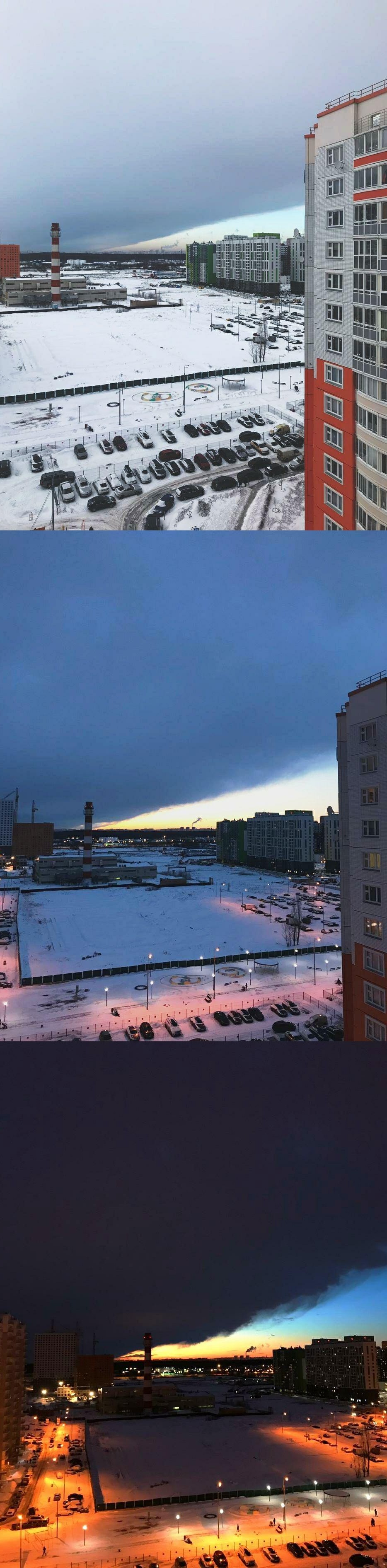 Meeting of winter and spring - My, Sunset, Nature, The clouds, Perfectionism, Longpost