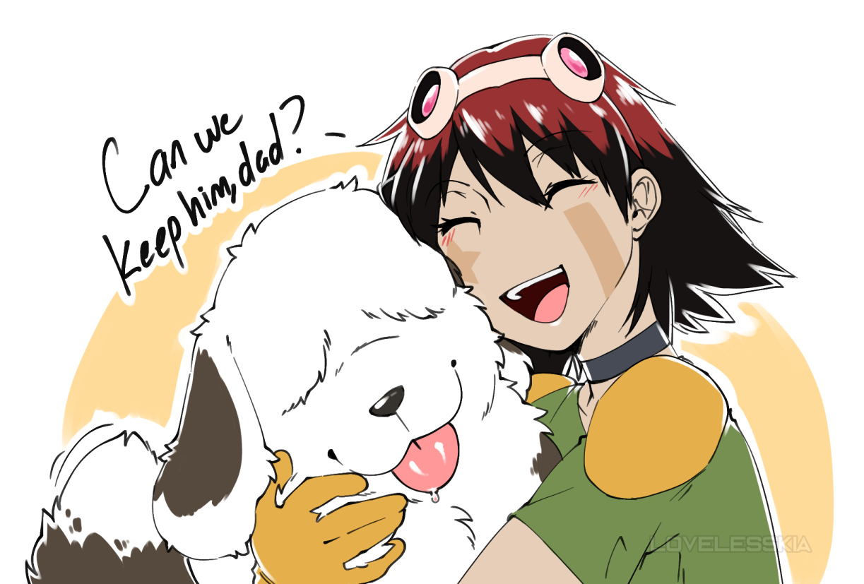 With pets - Anime, Art, Oban Star-Racers, , , Lovelesskiax, Anime art, Longpost