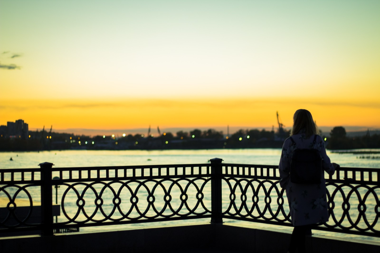 Sunset - My, Irkutsk, Sunset, Embankment, Canon 1300d, Beautiful girl