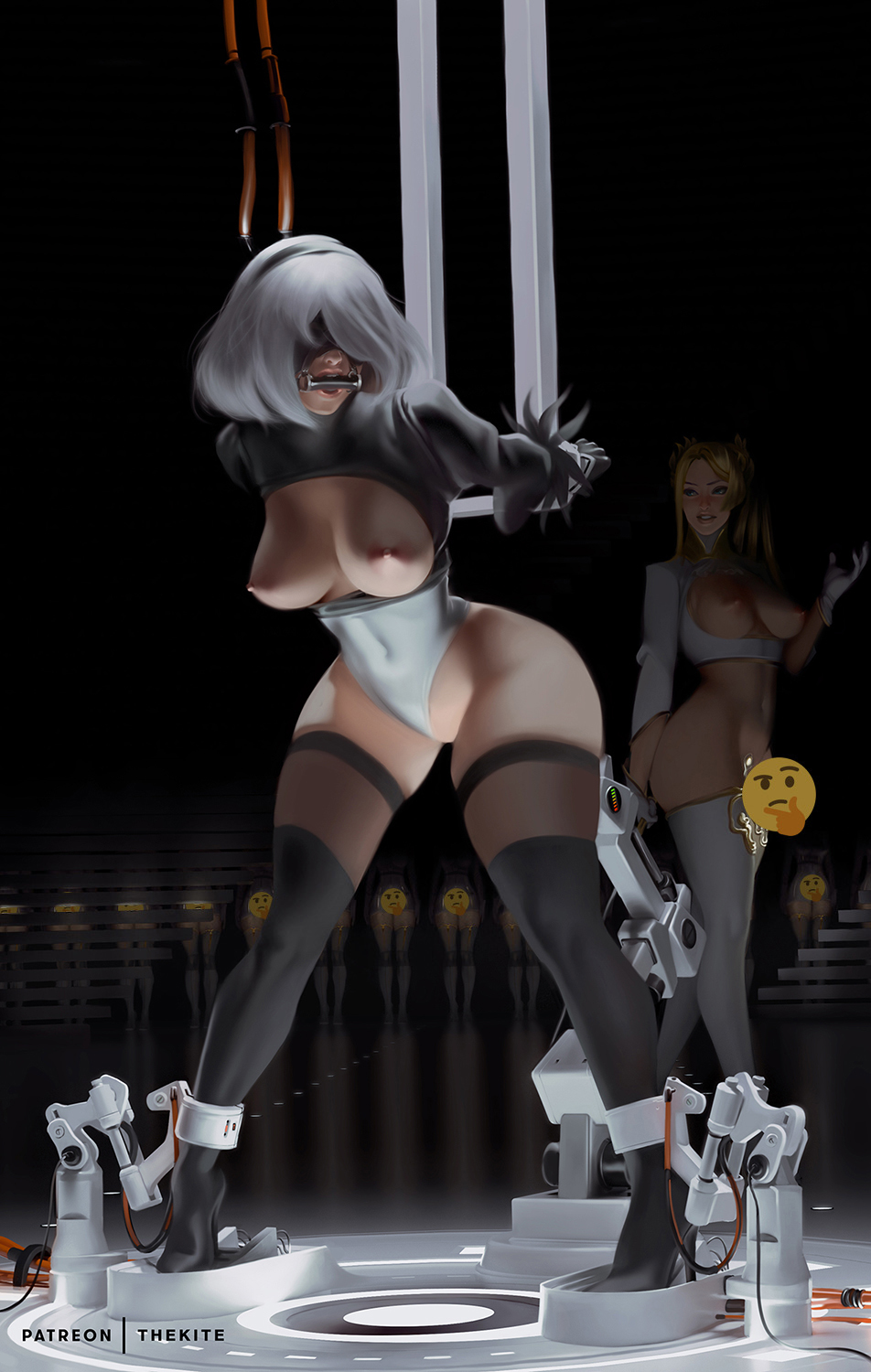 YoRHa 2B - NSFW, Thekite, NIER, NIER Automata, Yorha unit No 2 type B, Yorha Commander, Игры, Арт