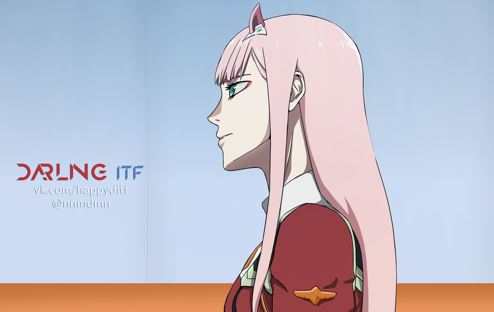 Nine Iota (Zero Two) - Моё, Аниме, Anime Art, Darling in the Franxx