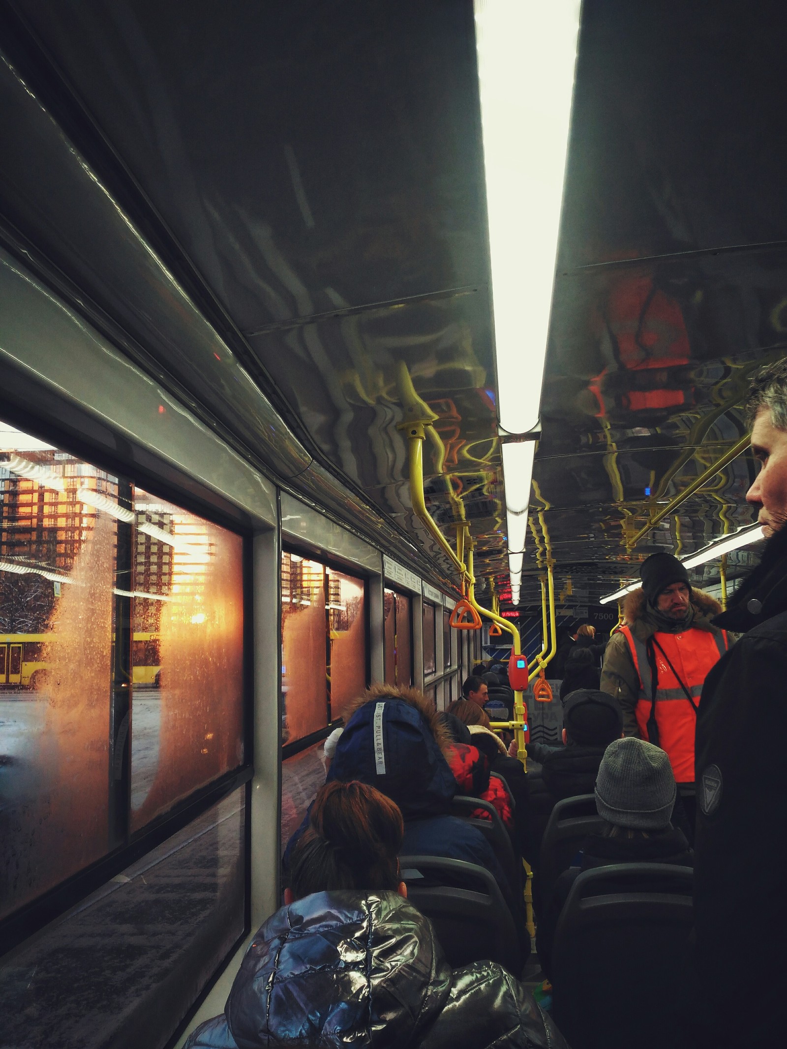 Morning on the tram - My, Beginning photographer, Mobile photography, Morning, Tram