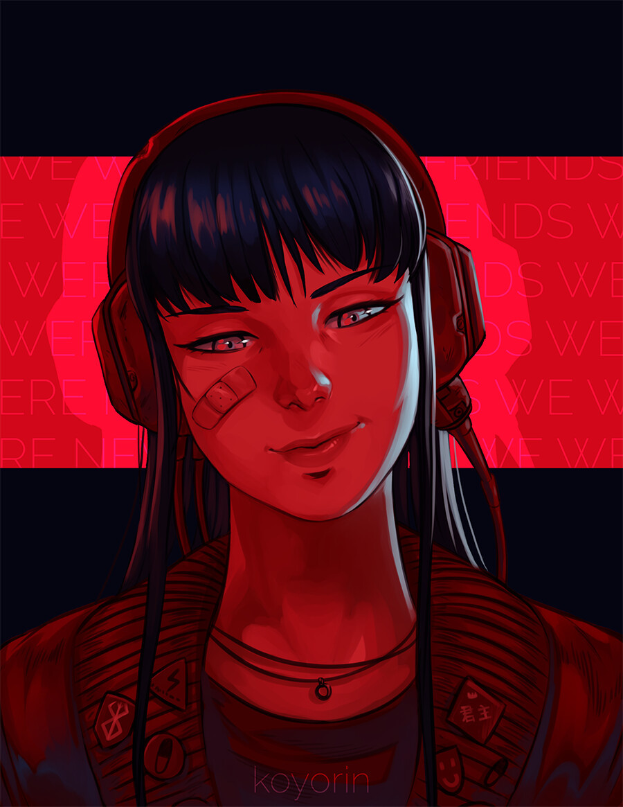 WE WERE NEVER FRIENDS - Koyorin, Арт, Рисунок, Игры, Her, Ruiner, Киберпанк