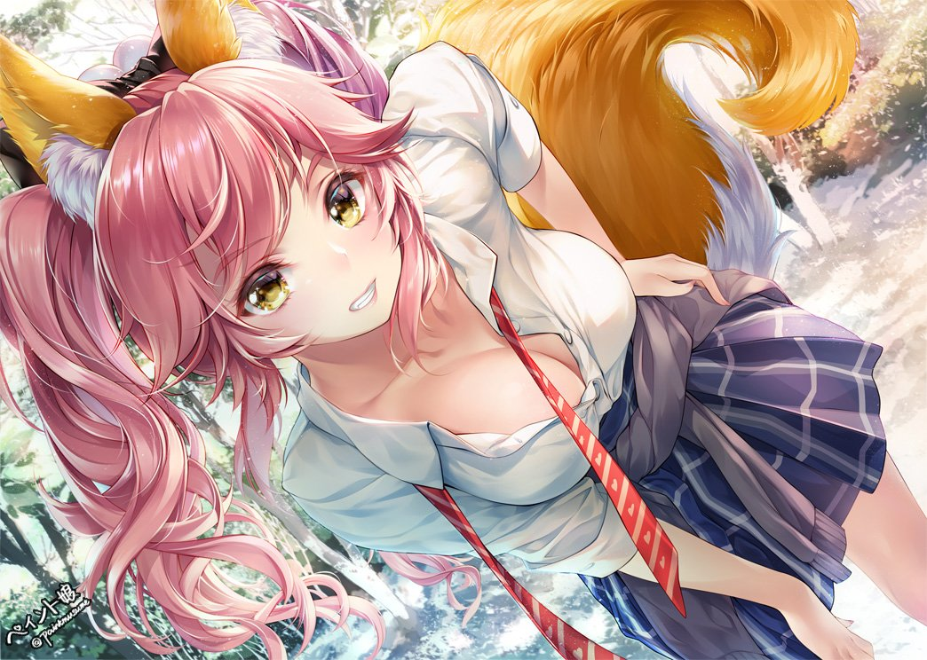 Tamamo no mae - Tamamo no mae, Anime art, Anime, Fate, Fate grand order, Fate-Extra, Boobs, Animal ears