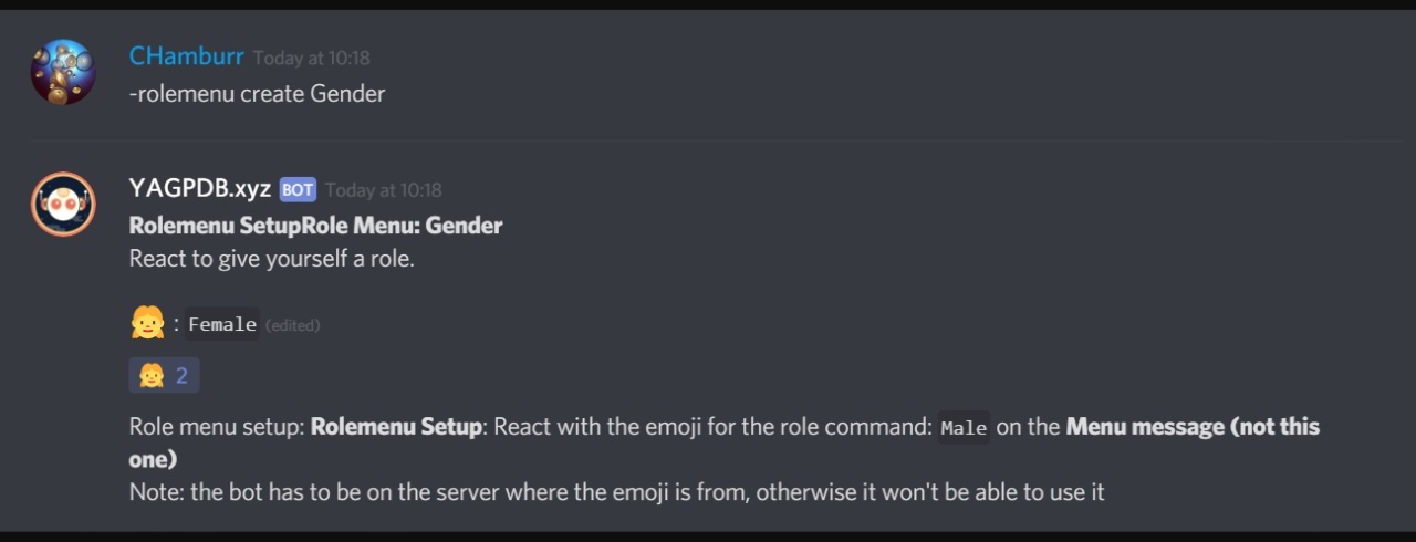 How to get roles through reactions in discord - My, Discord, Longpost, Bots, First post, 