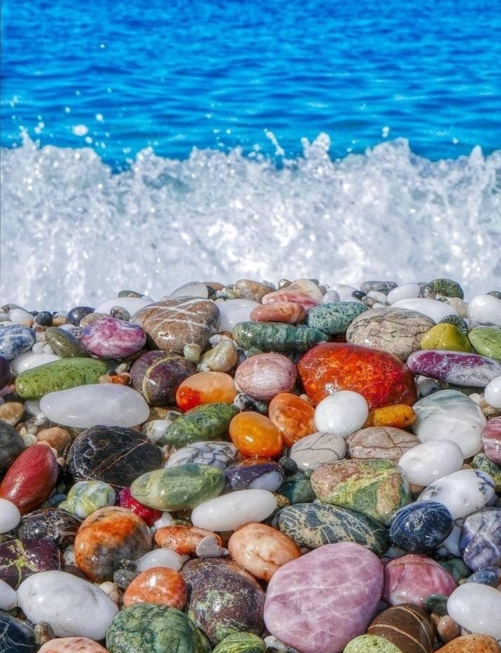 Разноцветные Морские Камни Галька Фото
