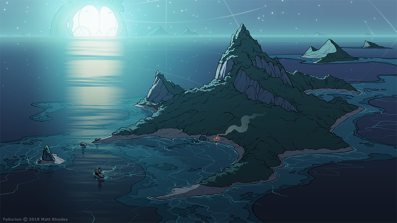 Tellurion [5] - Tellurion, Matt Rhodes, Art, Comics, Fantasy, Adventures, Sea, Video, Longpost, Drawing process