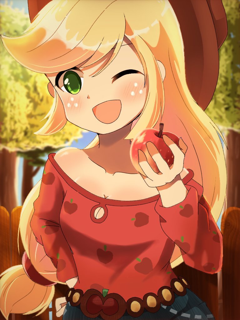 Sweet apple - Аниме, Не аниме, Anime Art, My Little Pony, Applejack, Хуманизация, Erufi