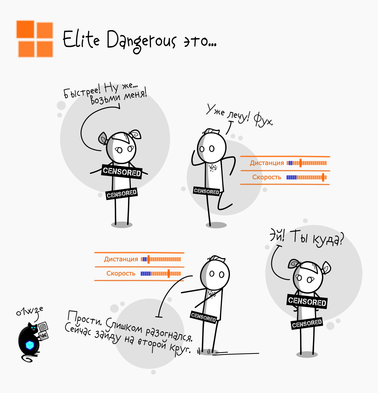 Elite Dangerous is... - My, Comics, Elite dangerous, Games, Space, Girls, , Longpost, Only1way2escape