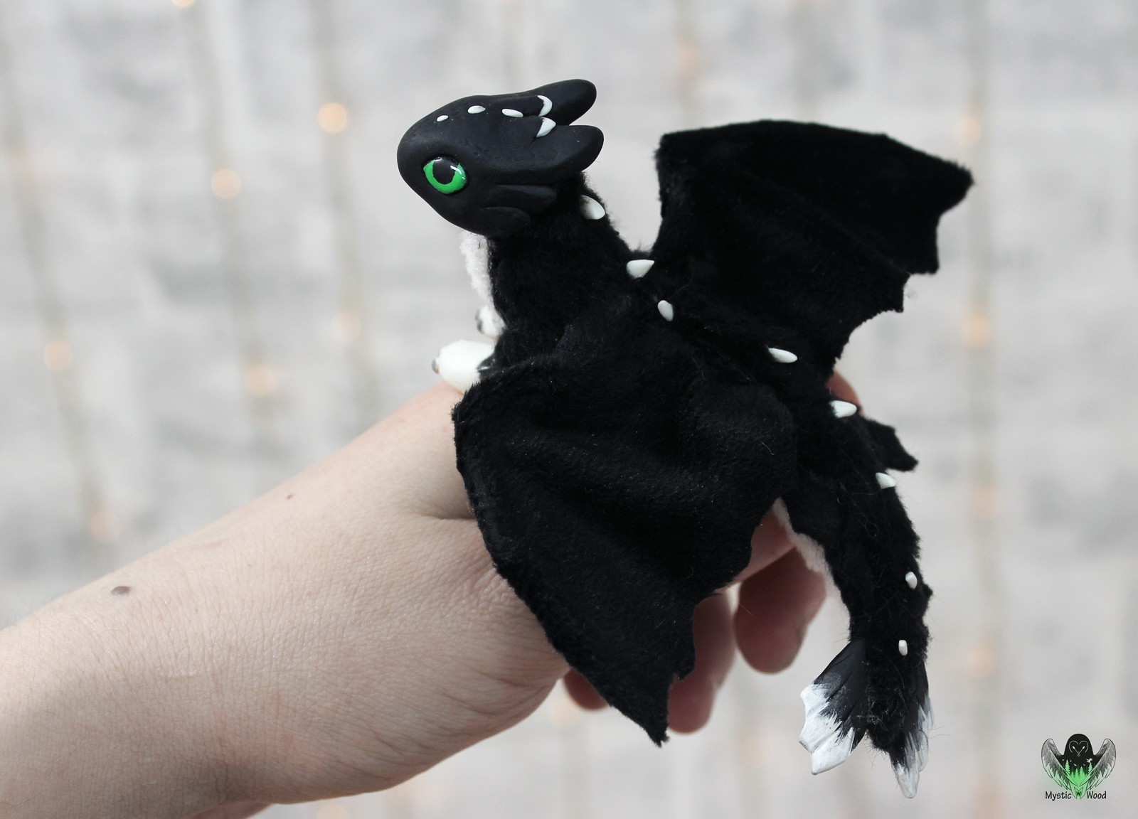 Baby fury - Night Shine (spoilers for KPD 3) - My, How to train your dragon, The Dragon, Handmade, Needlework without process, Polymer clay, Longpost