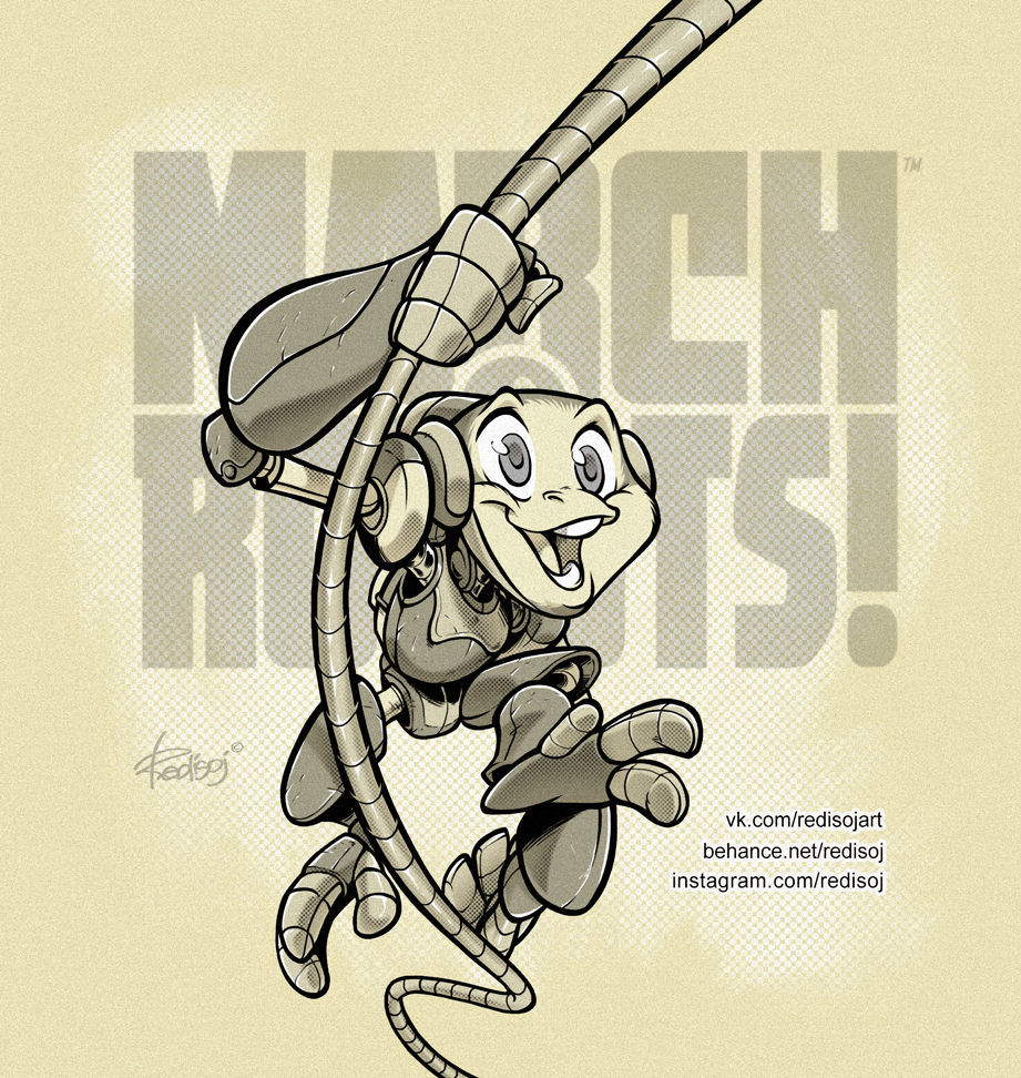 March 12, 2019 - My, Redisoj, Art, Images, Drawing, Animals, Robot, Marchofrobots