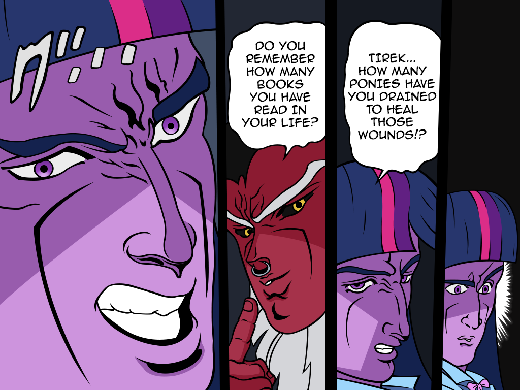 Pony’s Bizarre Adventure - My little pony, Twilight sparkle, Tirek, Jojos bizarre adventure, Crossover, Comics, Atanarix, Crossover