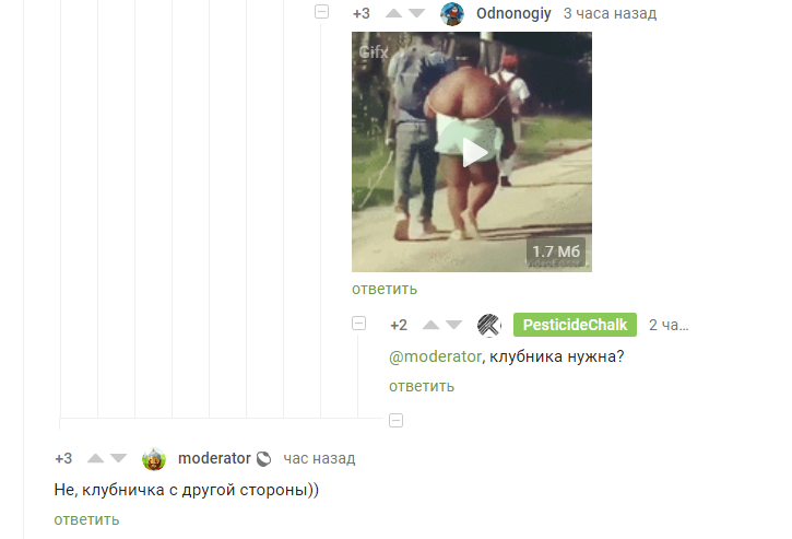 Strawberries on the wrong side - Screenshot, Comments, Comments on Peekaboo, GIF, Strawberry, Other side, Moderator