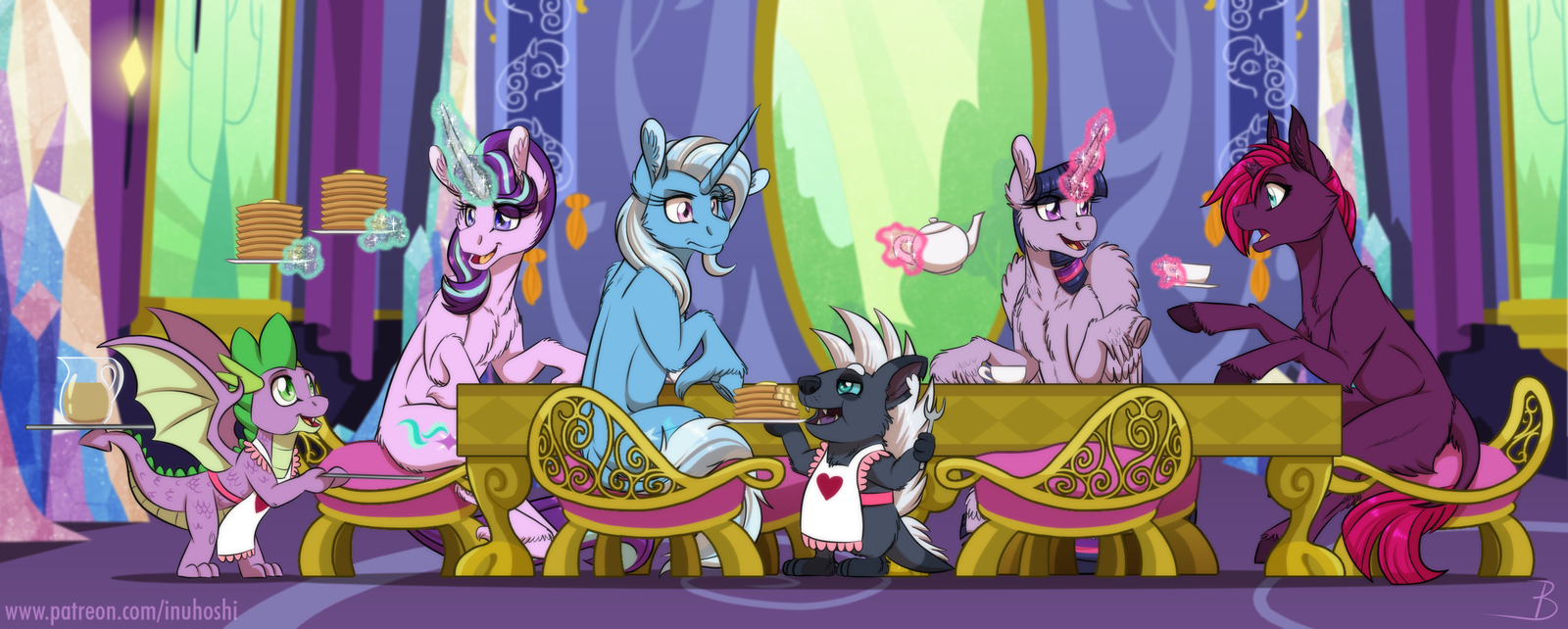 Repast In The Castle - My little pony, Spike, Starlight Glimmer, Trixie, Grubber, Twilight sparkle, Tempest shadow, Inuhoshi-To-Darkpen