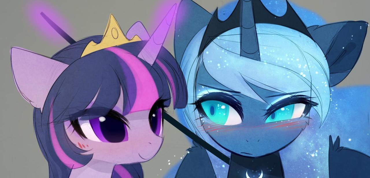 Прогулка Дружбы - My Little Pony, Twilight sparkle, Princess Luna, Magnaluna, MLP Lesbian, Шиппинг, PonyArt