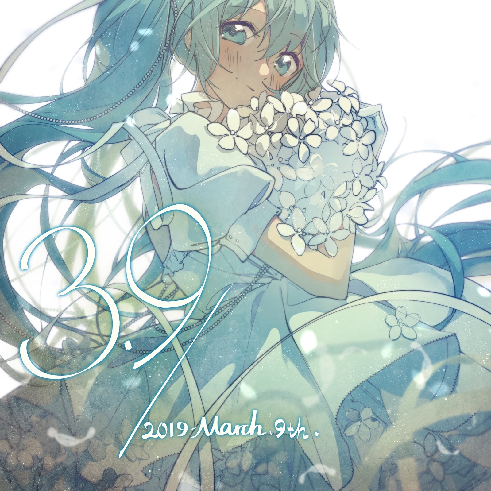 Snow-white bouquet - Anime, Not anime, Vocaloid, Hatsune Miku, Anime art, 39