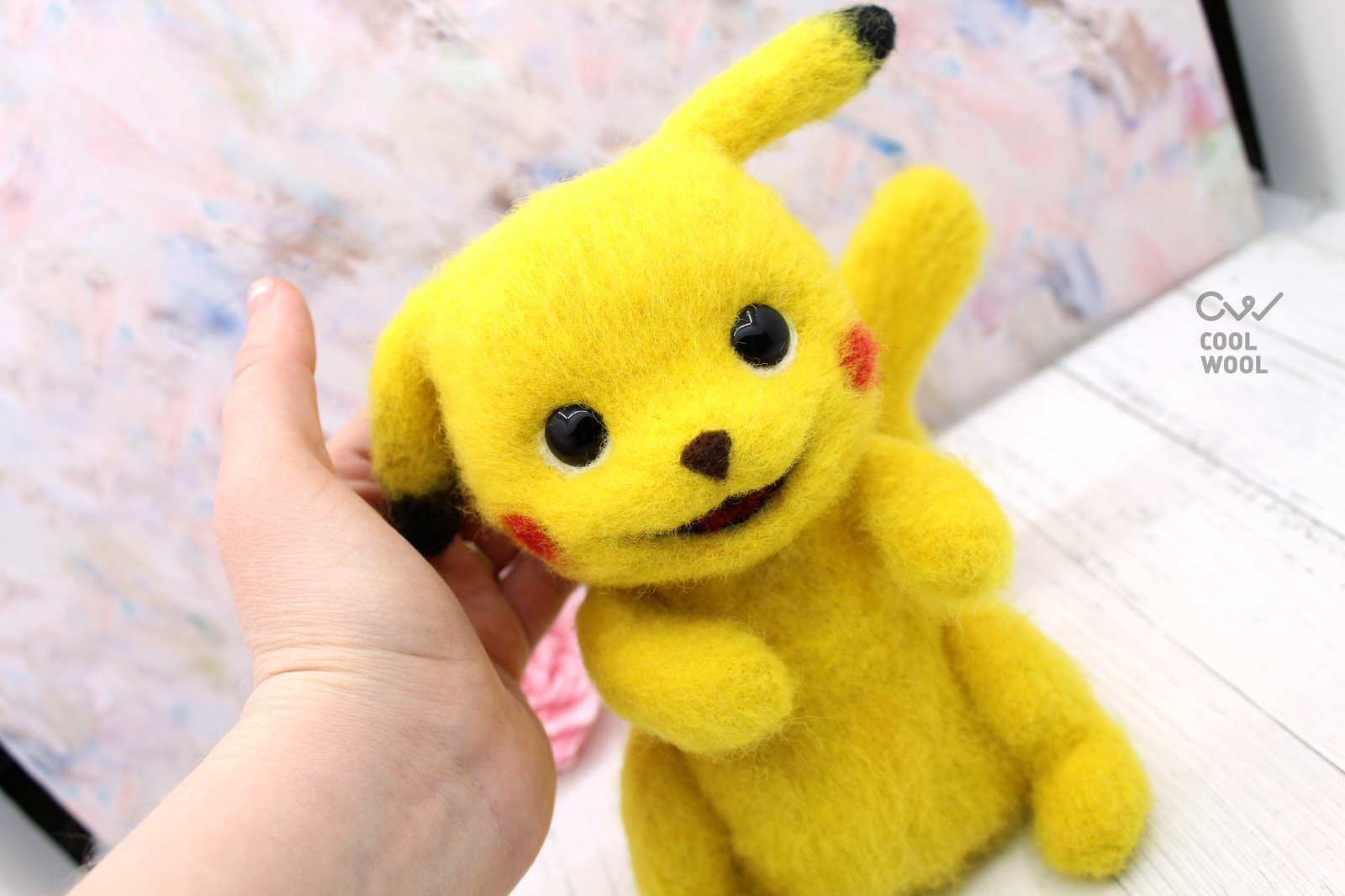 Made Pikachu - My, Pokemon, Pikachu, Dry felting, Needlework without process