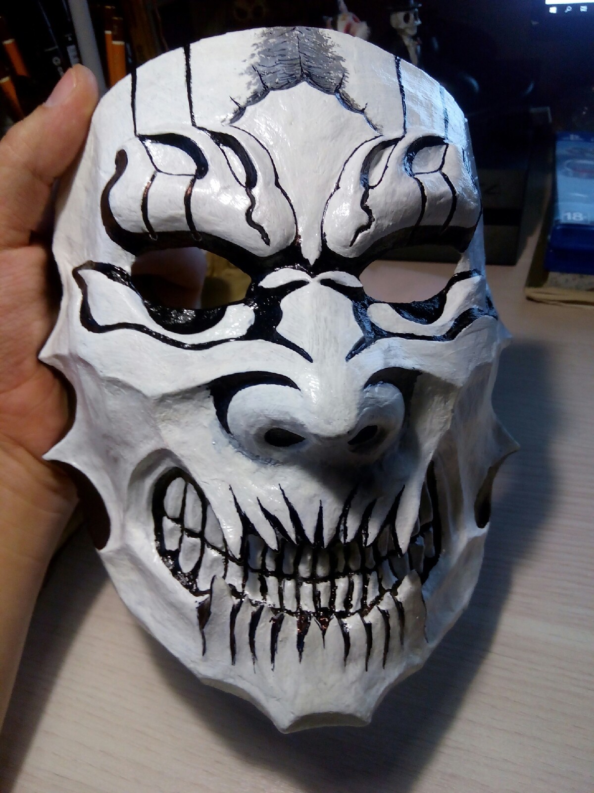 Demon Mask - My, Mask, Craft paper, Acrylic, Longpost